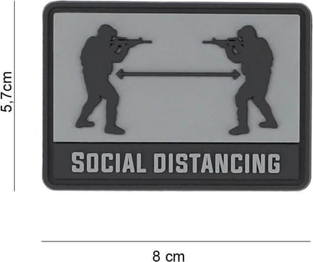 Embleem 3D PVC Social distance grijs