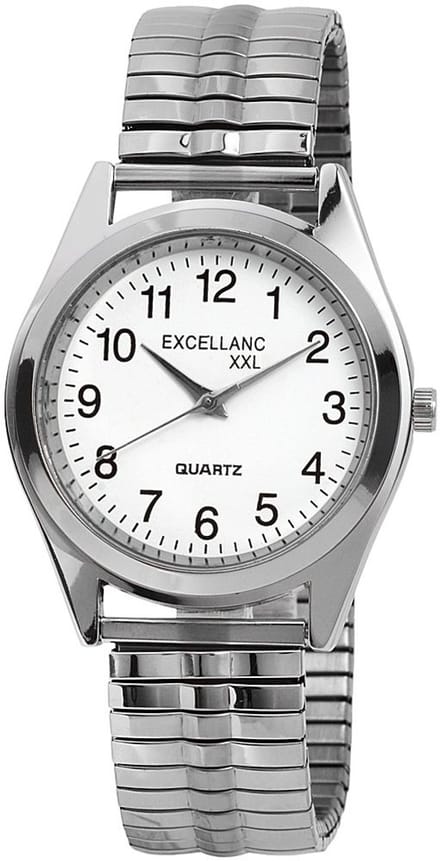 EXCELLANC Herenhorloge Edelstahl van Edelstahl, XXL-band, inkortbaar