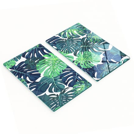 Multifunctionele decoratieve glazen borden met tropische bladeren, 2x30x52 cm