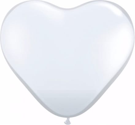 Shoppartners HSP Hartjes ballonnen - wit - 25x - ballon - 25 cm