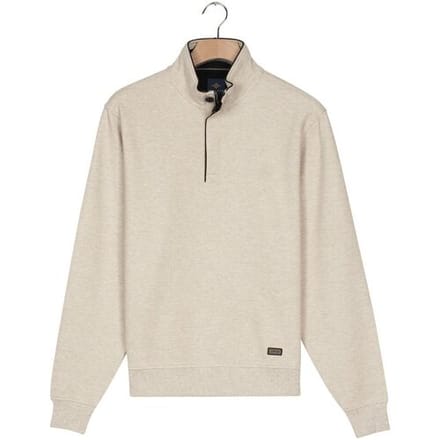 Baileys Trui Jacquard Texture Uni Color Sweat Zip Collar Kitt / male