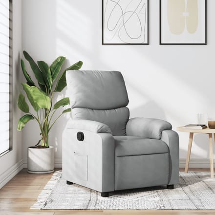 vidaXL - Fauteuil - verstelbaar - stof - lichtgrijs