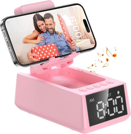 Draagbare Bluetooth Speaker met Klok en Telefoonhouder - Waterdicht