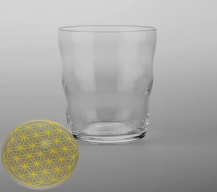 Drinkglas Jasmina met Bloem des Levens Goudkleurig