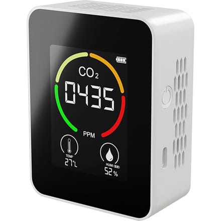 Multifunctioneel 3in1 CO2-temperatuur-vochtigheidsbewakingsapparaat Thuis Digitale huishoudelijke luchtkwaliteit wit