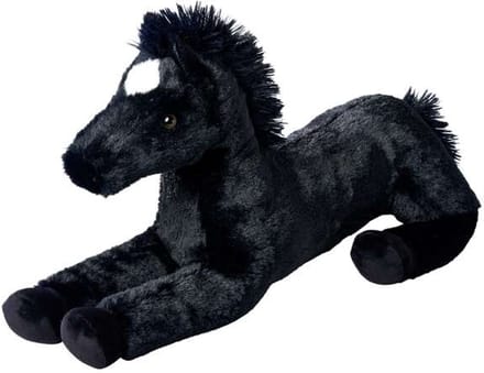 Simba Toys plush Liggend Paard - Zwart pluche knuffel van 60 cm