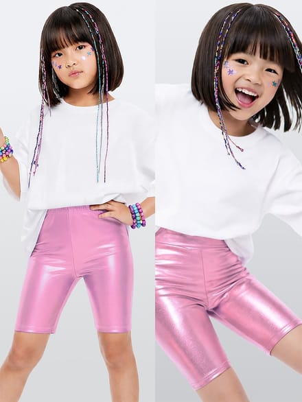 Denokids CFF-26Y1-153 Roze Meisjes Legging Met Folie-Effect Boven de Knie 122