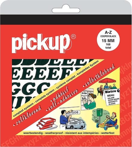 Pickup plakletters boekje CooperBlack zwart - 15 mm