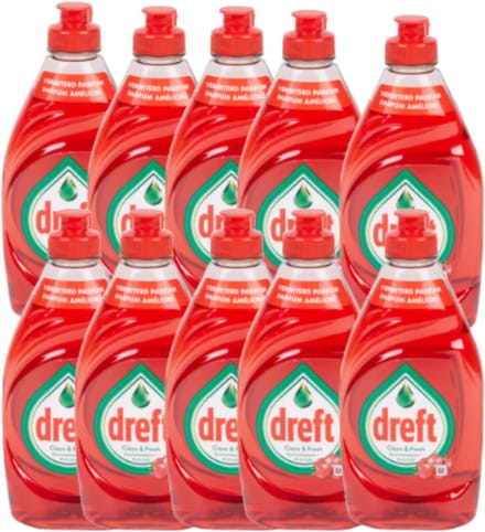 Dreft Clean & Fresh Afwasmiddel Granaatappel - voordeelverpakking - 10 stuks
