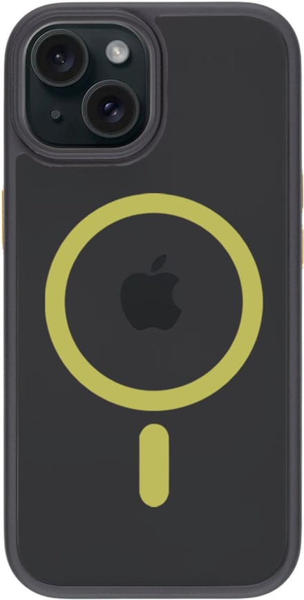 Tactical iPhone 15 MagForce Hyperstealth 2.0 Cover – Hoesje met Losse Klikbare Knoppen – Black/Yellow