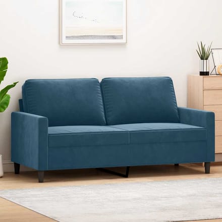 vidaXL - Tweezitsbank - 140 - cm - fluweel - blauw