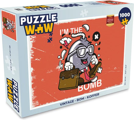 Puzzel Vintage - Bom - Koffer - Legpuzzel - Puzzel 1000 stukjes volwassenen