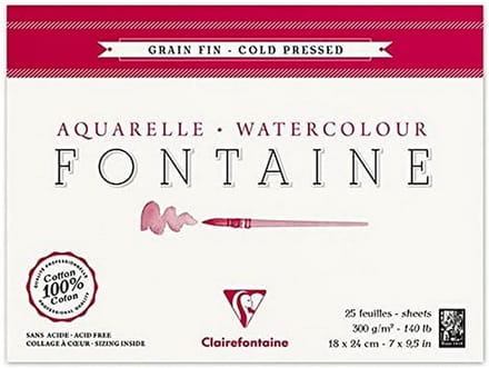 Koudgeperste Aquarel Pad 18x24 cm 300 gsm 25 vellen