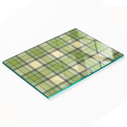 Glazen serveerplank met afbeelding, groen gaas, 80x52 cm
