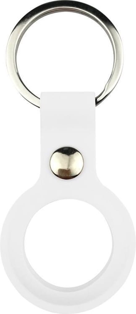 By Qubix - AirTag case liquid series - siliconen hoesje met ring - wit