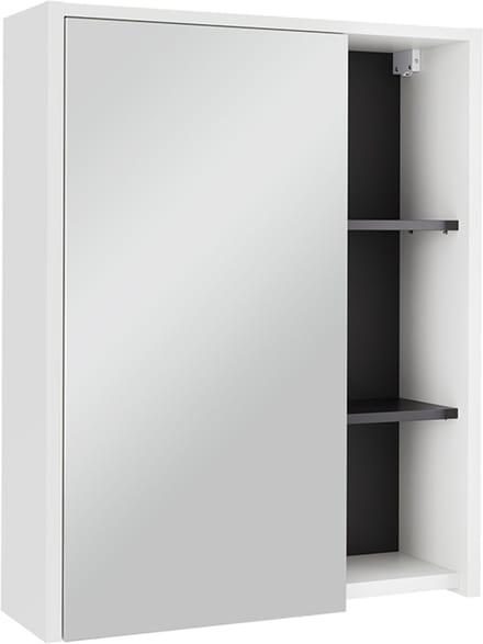 Vicco Viola Badkamerspiegelkast – 60 x 75 cm met open planken Wit/Grijs