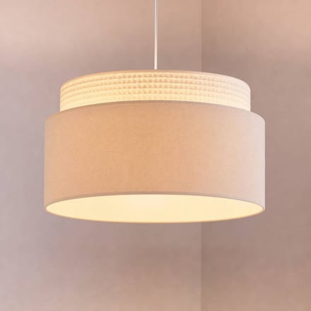 Duolla Hanglamp Milano, ecru/beige, Ø 45 cm, textiel, E27