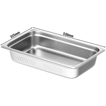 GGM Gastro (6 stuks) RVS GN-bak GN 1/1 - geperforeerd - hoogte: 100mm zilver