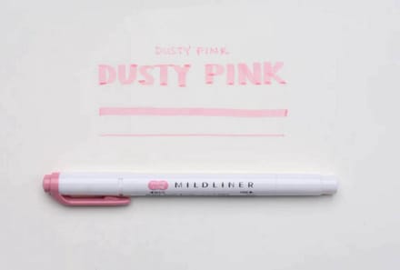 Zebra Mildliner Double-Sided Highlighter - Fine / Bold – Mild Dusty Pink / WKT7-MDP