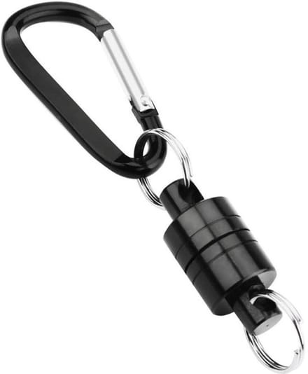 Allecto - Magnetische sleutelhanger - D-vormige karabijnhaak - Zwart