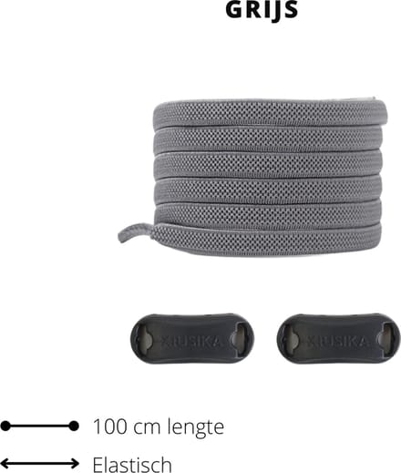 Beste Veters - Veters elastische - Antistrikveters - Veter gesp sluiting - Veters 100 cm - Veters grijs