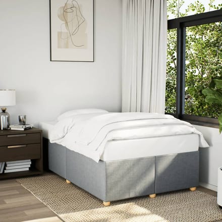 vidaXL - Bedframe - zonder - matras - 120x190 - cm - stof - lichtgrijs