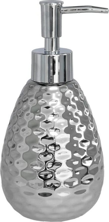 Berilo Zeeppompje/dispenser - zilver - glanzend - metaal - 8 x 17 cm