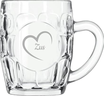 Gegraveerde Bierpul 55cl Zus met hartje