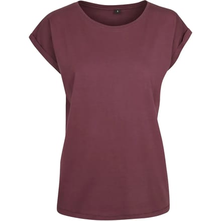 Build Your Brand - Extended Shoulder Dames T-shirt - Cherry maat L