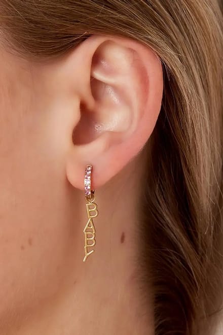 Baby Oorbellen Goud/pink