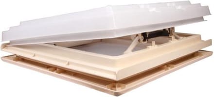 Dakluik Beige met inbouwframe MPK 40x40 cm (Melkwit glas)
