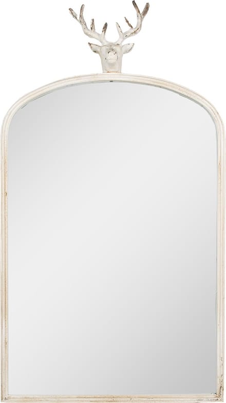 Clayre & Eef Spiegel 58x10x105 cm Wit Metaal Hert
