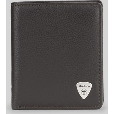 strellson Leren portemonnee Harrison Reno Billfold Q6 Wallet Dark Brown donkerbruin