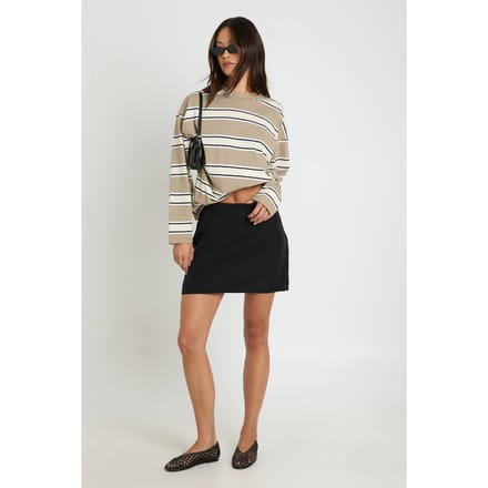 boohoo Dames Tall Basic Geweven Minirok | Black | Maat: 14