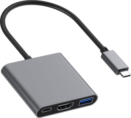 longziming - USB C naar HDMI Adapter - 3 in 1 - 4K HDMI - USB 3.0 - USB-C Opladen - Multiport Adapter