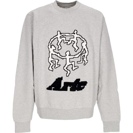 Lichtgewicht herensweatshirt met ronde hals Pixel Dancer Texture Emb Crewneck grijs