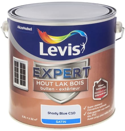 Levis - Expert Hout Lak Buiten Satin Mix - Shady Blue C10 - Mengverf - 2,5 L