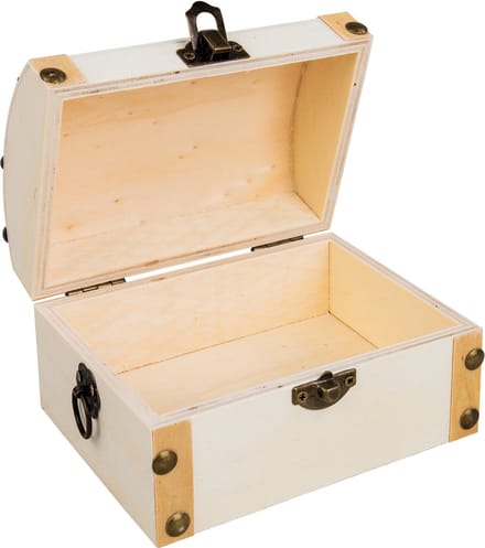 Rayher Hobby kistje/box - hout - met sluiting en deksel - 13 x 10 x 8 cm - opbergen