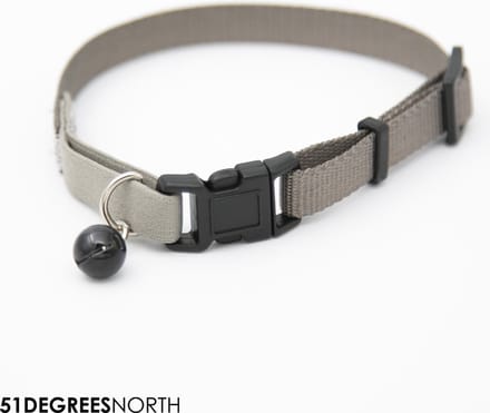 51 Degrees North - Wanderful - Cat Collar - Nylon - Flat - Light Grey - 23-36cmx10mm