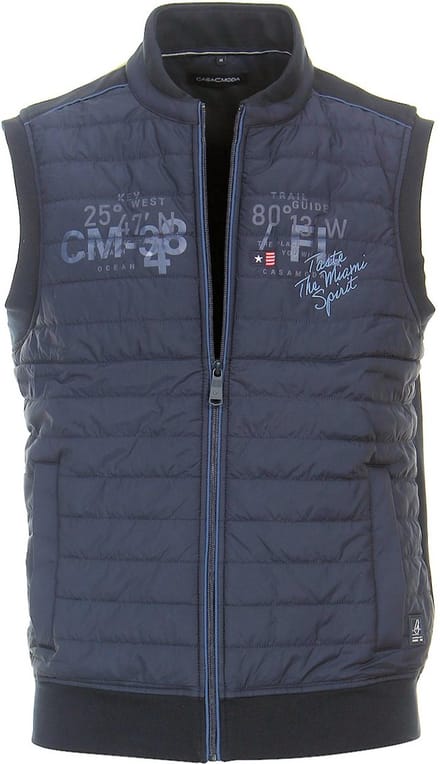 Casa Moda Miami Bodywarmer Opstaande Kraag Blauw - XL