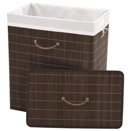 vidaXL - Wasmand - rechthoekig - bamboe - donkerbruin