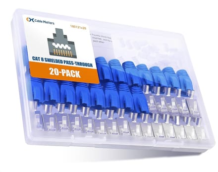 RJ45 Connectoren - Netwerk Pluggen - Netwerk Uitbreiden - Met Load Bar - 20 Stuks - Grijs