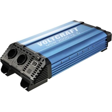 VOLTCRAFT MSW 2000-12-G Omvormer 2000 W 12 V/DC - 230 V/AC Gemodificeerde sinusvorm