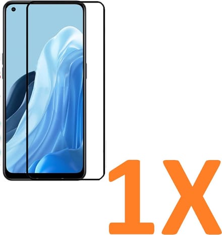 Volledige dekking Screenprotector Glas - Tempered Glass Screen Protector Geschikt voor: Oppo Reno 8 lite -  - 1x
