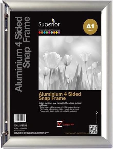 Seco kliklijst - A1 - zilver - aluminium - 25mm frame