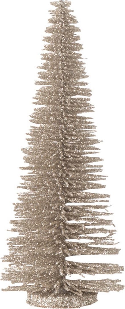 J-Line decoratie Kerstboom Glitter - kunststof - greige - small