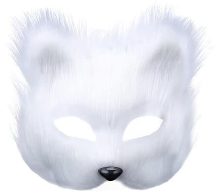 Dailygoods - White Fox Gezichtsmasker - Halloween Maskerade met Imitatiebont