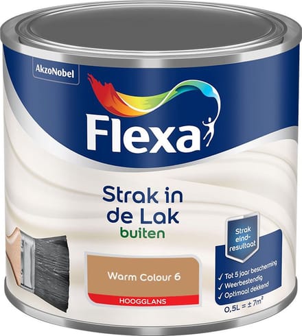 Flexa - Strak In De Lak Buitenlak Hoogglans - Warm Colour 6 - Mengverf - 500 Ml