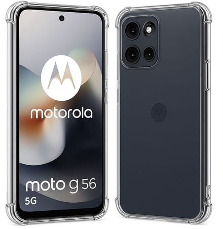 TechNow Hoesje geschikt voor Motorola Moto G56 Hoesje Screenprotector - Extreme Shock Case – Case Transparant