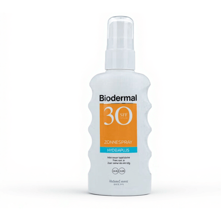 Biodermal Zonnespray SPF 30, 175 ml - Zonnebrand Hydraplus met UVA/UVB, Intensieve hydratatie, Trekt snel in, Zeer water resistant